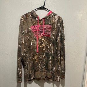 Realtree Brown and Pink Camouflage Hoodie Sweatshirt